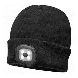 Image of Portwest beanie with LED headlight.