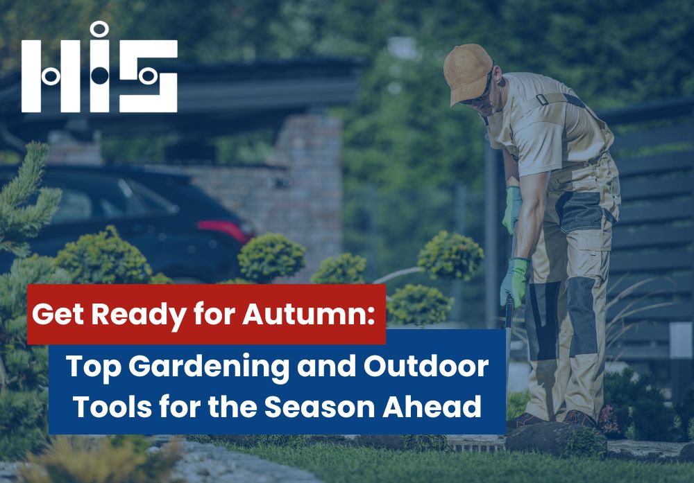 Man gardening at the front of his house dressed in appropriate clothing and holding a rake.