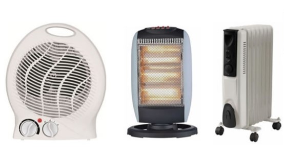 A picture of different types of space heaters